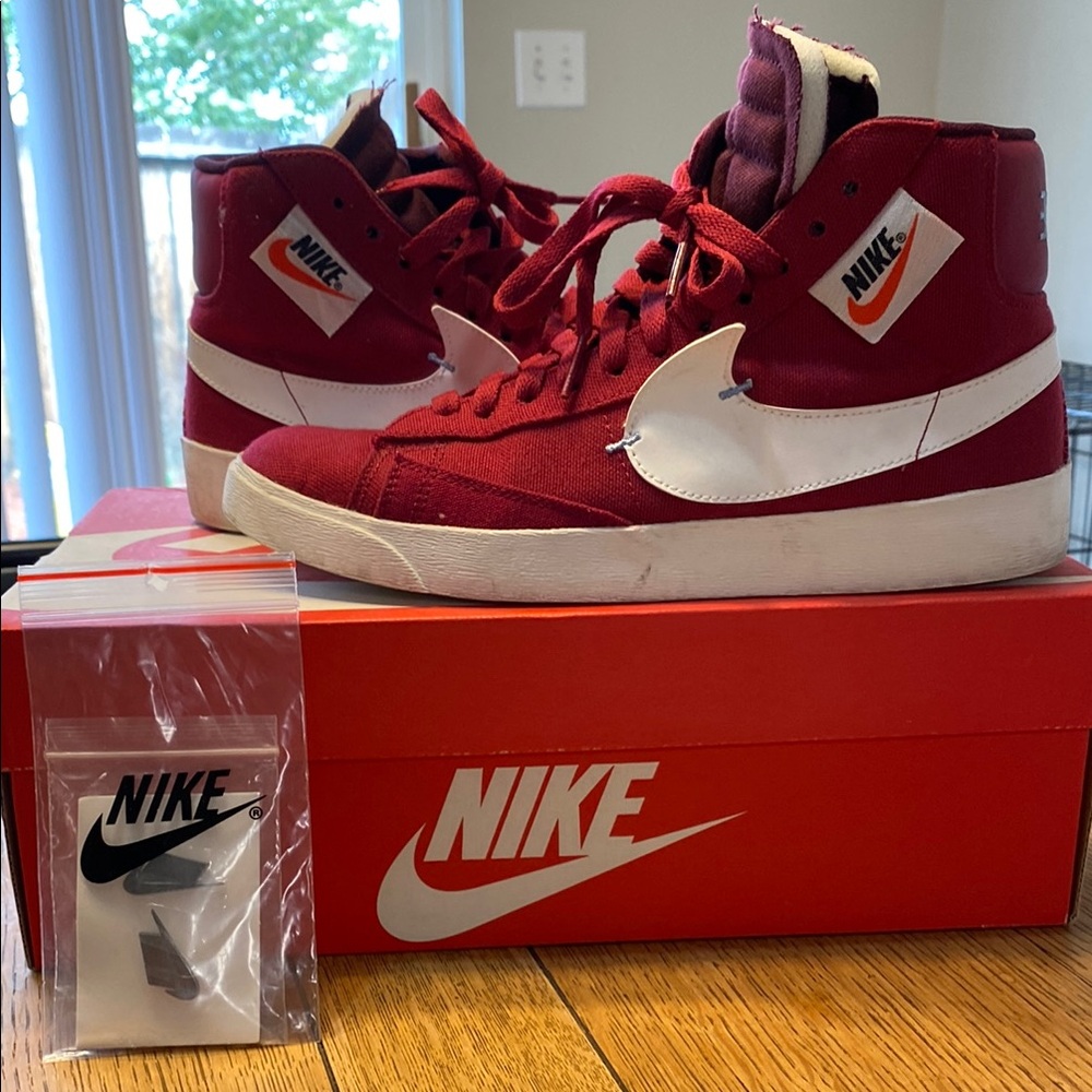 Nike Burgundy High-Tops with White Swoosh